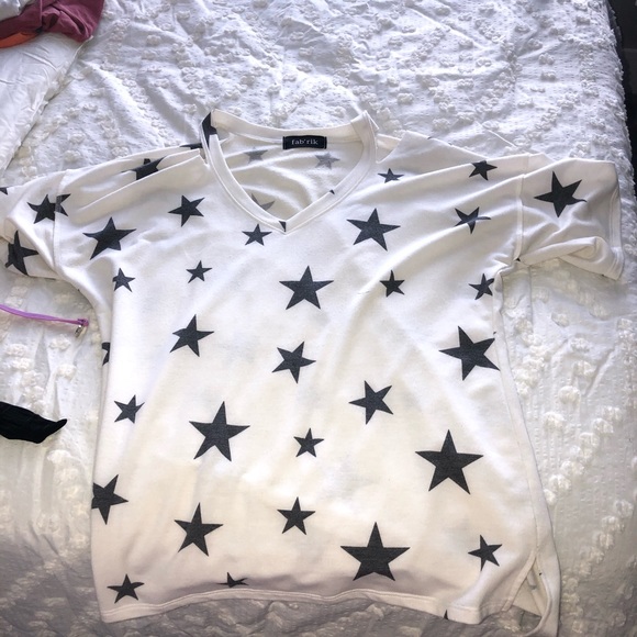 V neck cotton star cut out should tee from fabrik - Picture 1 of 1